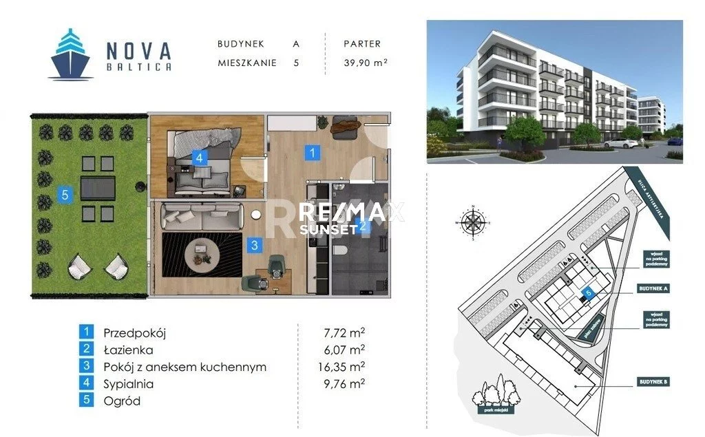 2 pokoje, mieszkanie 39,90 m², piętro 1, oferta nr , 1016-MS-Dzj9ONuoY8, Kołobrzeg, Artyleryjska