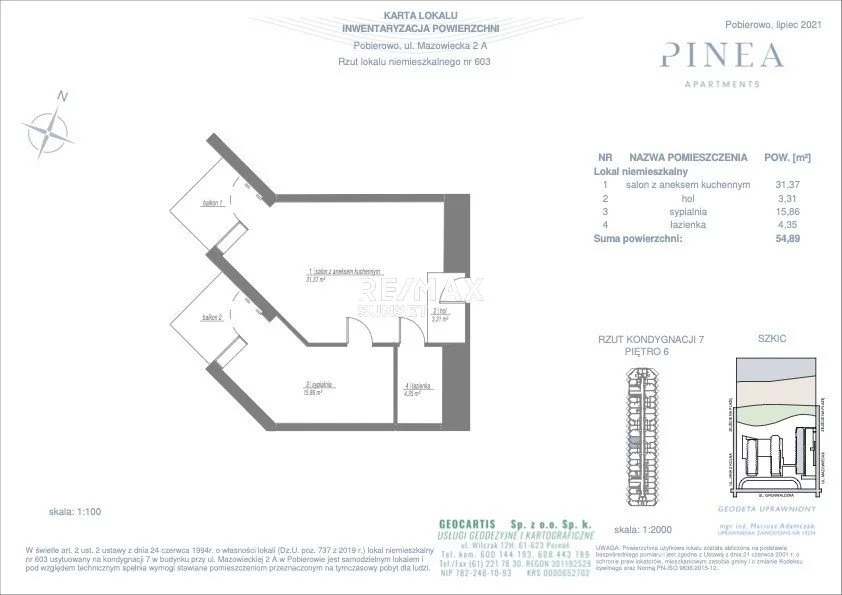2 pokoje, mieszkanie 54,89 m², piętro 6, oferta nr , 461-MS-Dzj9ONuoY8, Rewal, Mazowiecka