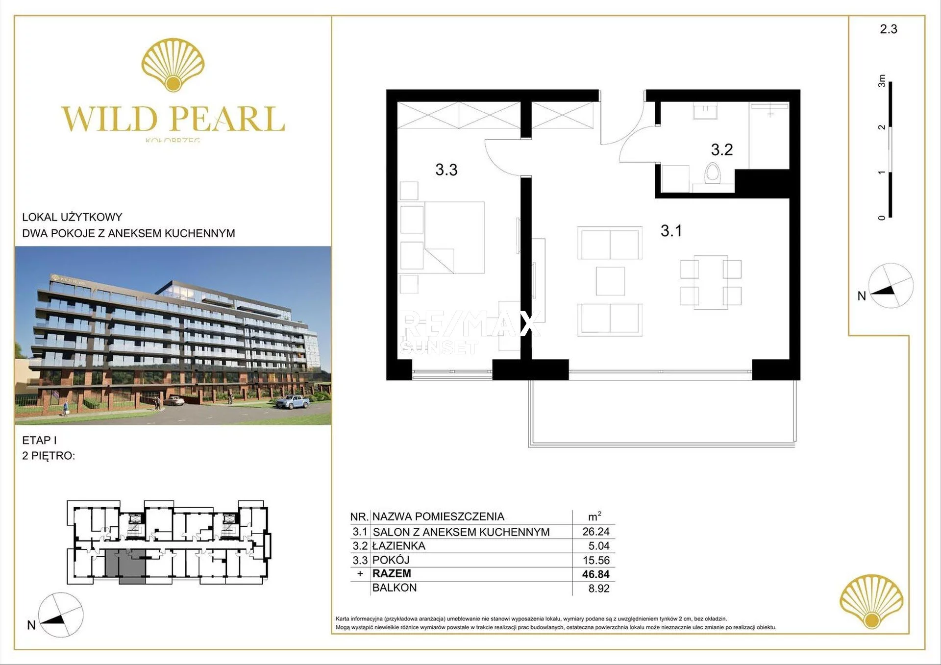 2 pokoje, mieszkanie 46,84 m², piętro 2, oferta nr , 151-MS-Dzj9ONuoY8, Kołobrzeg, Solna