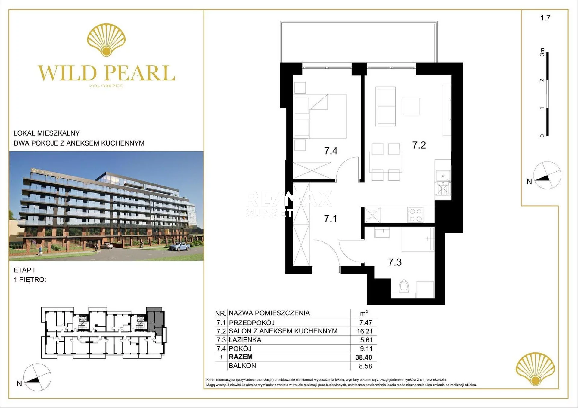 2 pokoje, mieszkanie 38,40 m², piętro 1, oferta nr , 319-MS-Dzj9ONuoY8, Kołobrzeg, Solna