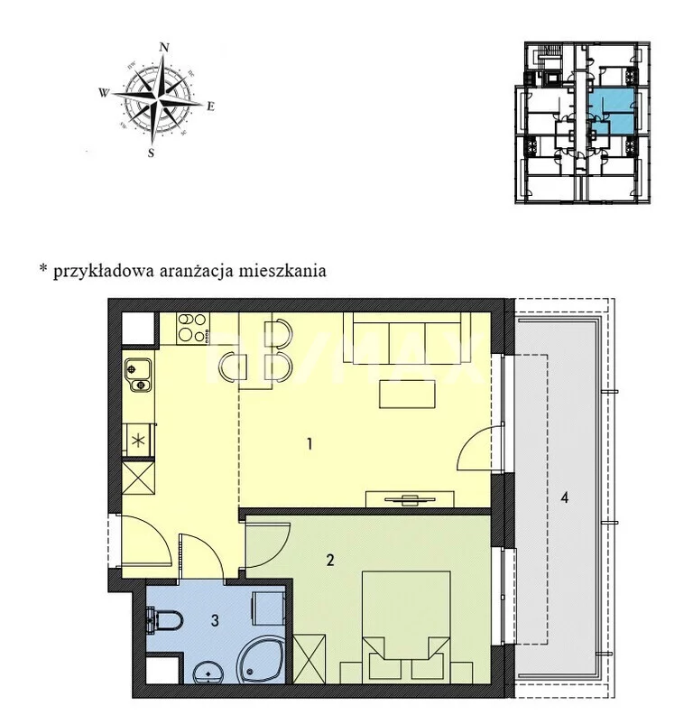 Mieszkanie na sprzedaż, 42,04 m², 2 pokoje, 3 piętro, oferta nr 401/13467/OMS