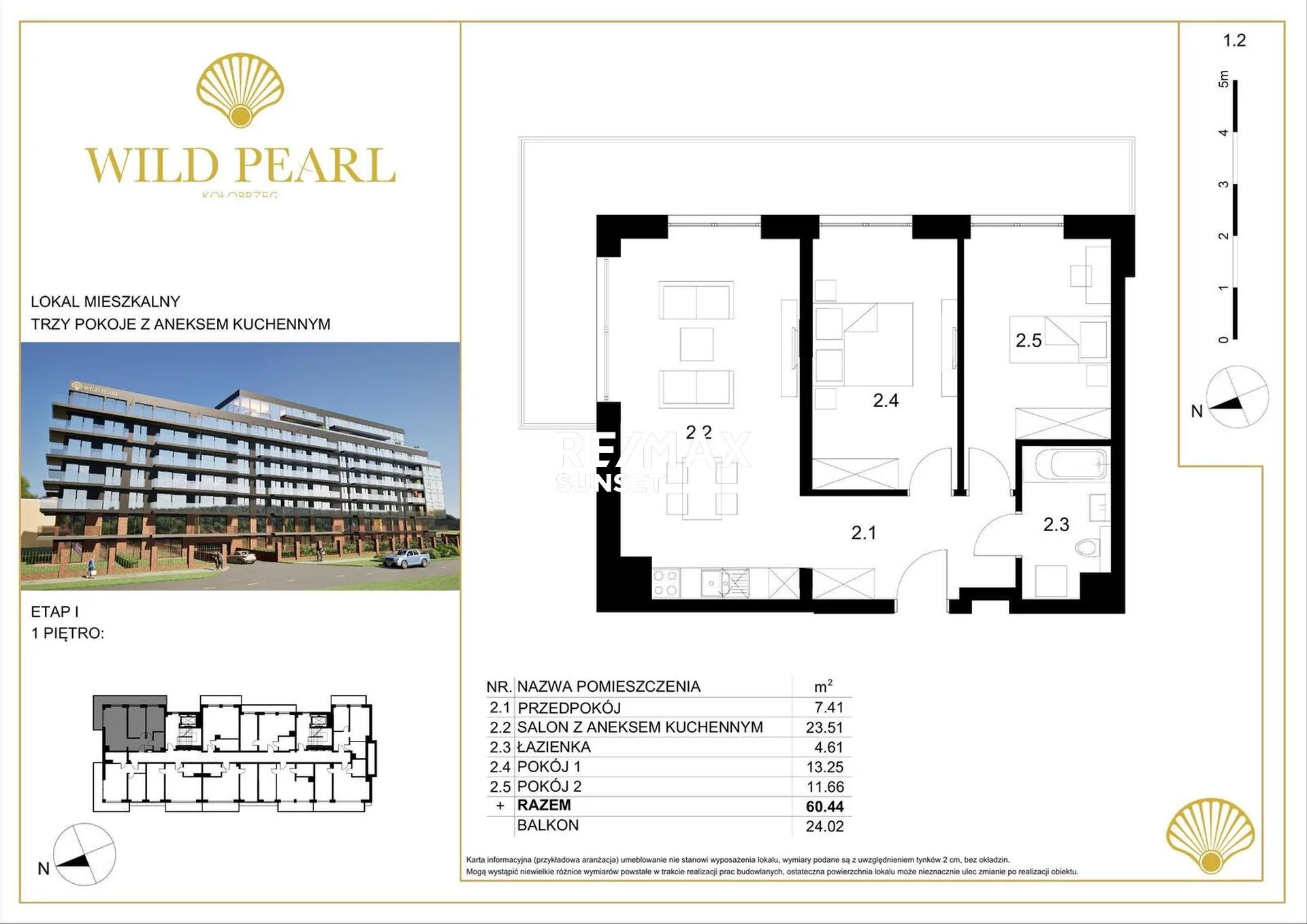 3 pokoje, mieszkanie 60,44 m², piętro 1, oferta nr , 97-MS-Dzj9ONuoY8, Kołobrzeg, Solna