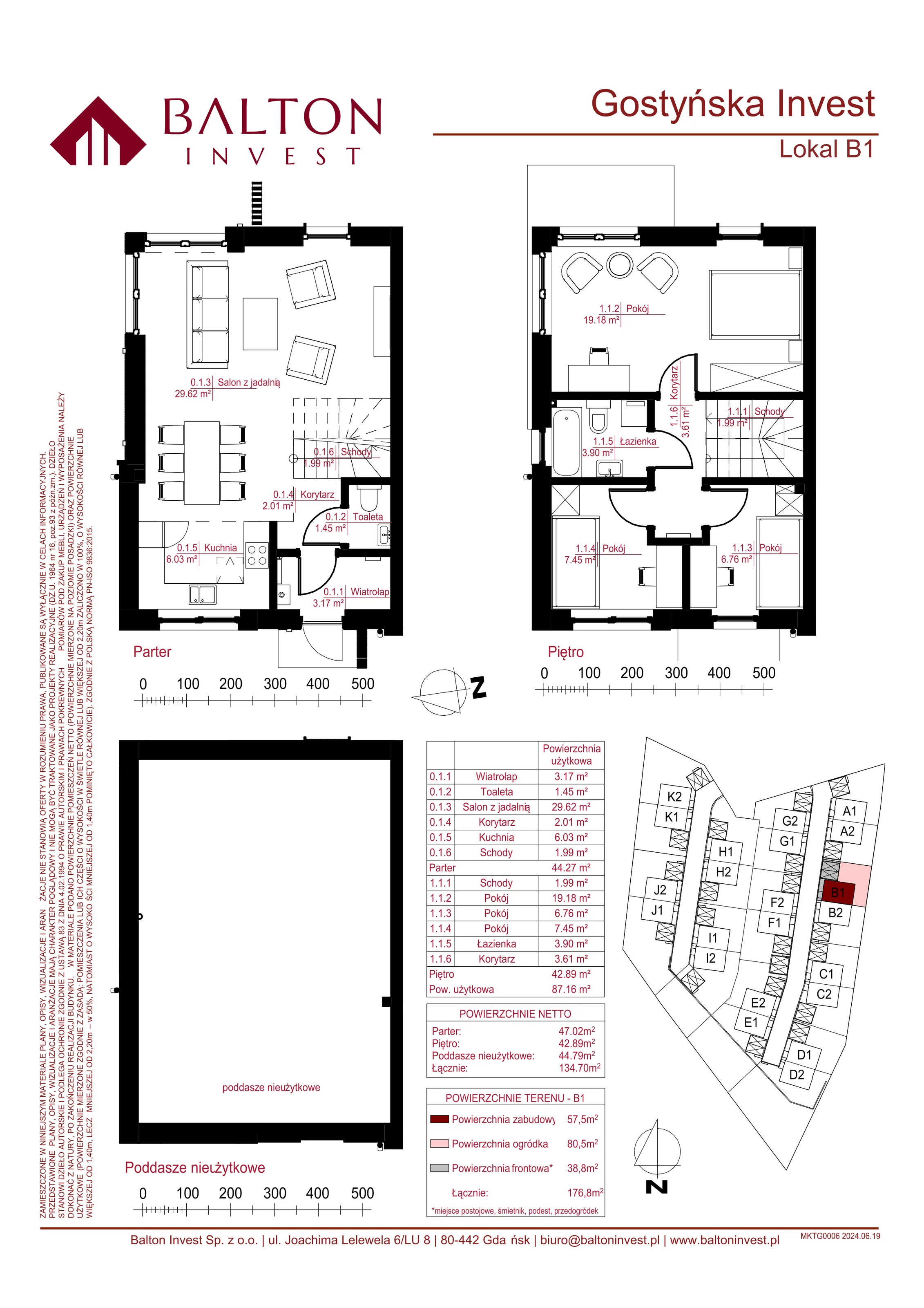 Dom 134,70 m², oferta nr B1, Gostyńska Invest, Gdańsk, Kokoszki, Kiełpino Górne, ul. Gostyńska