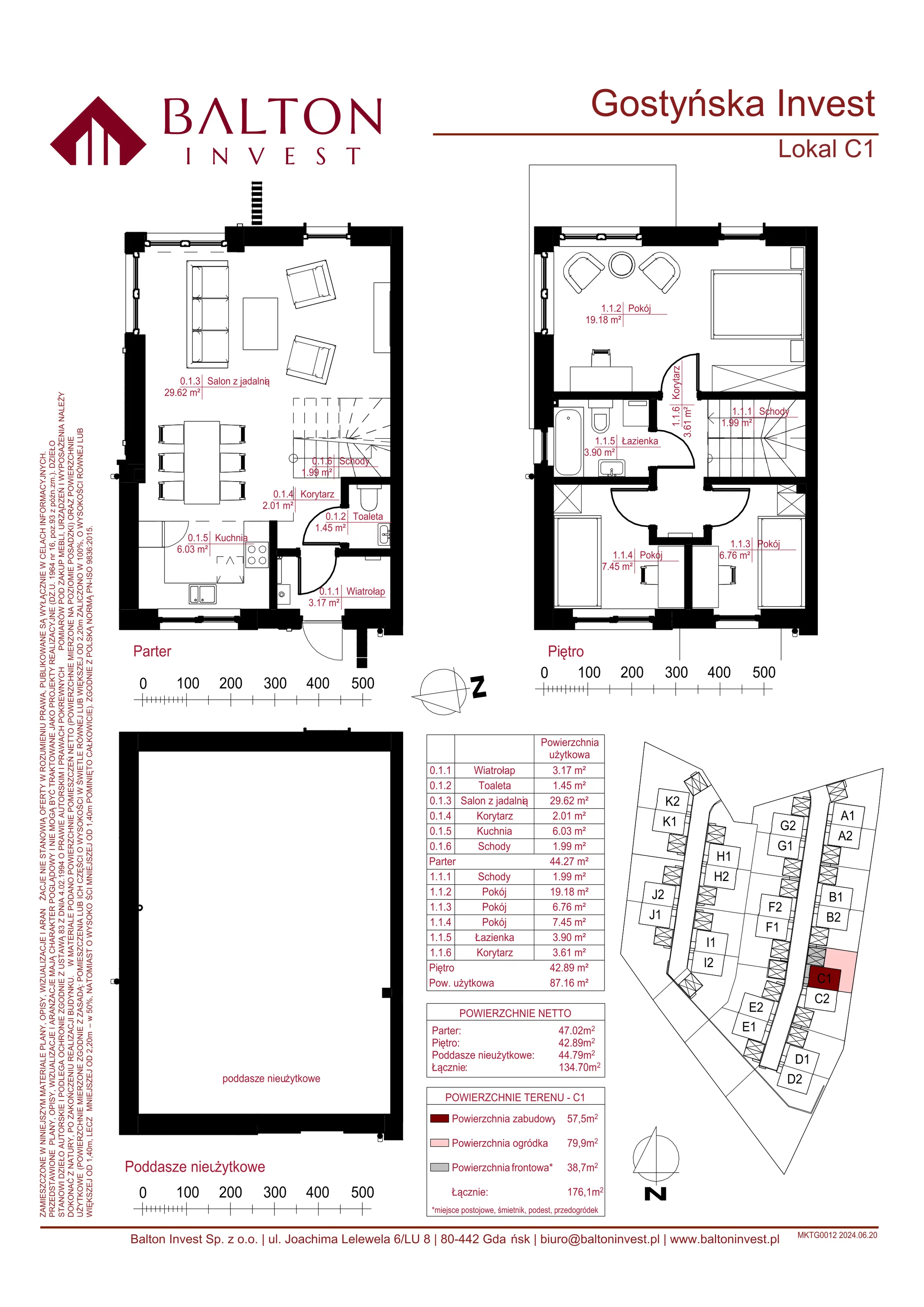 Dom 134,70 m², oferta nr C1, Gostyńska Invest, Gdańsk, Kokoszki, Kiełpino Górne, ul. Gostyńska