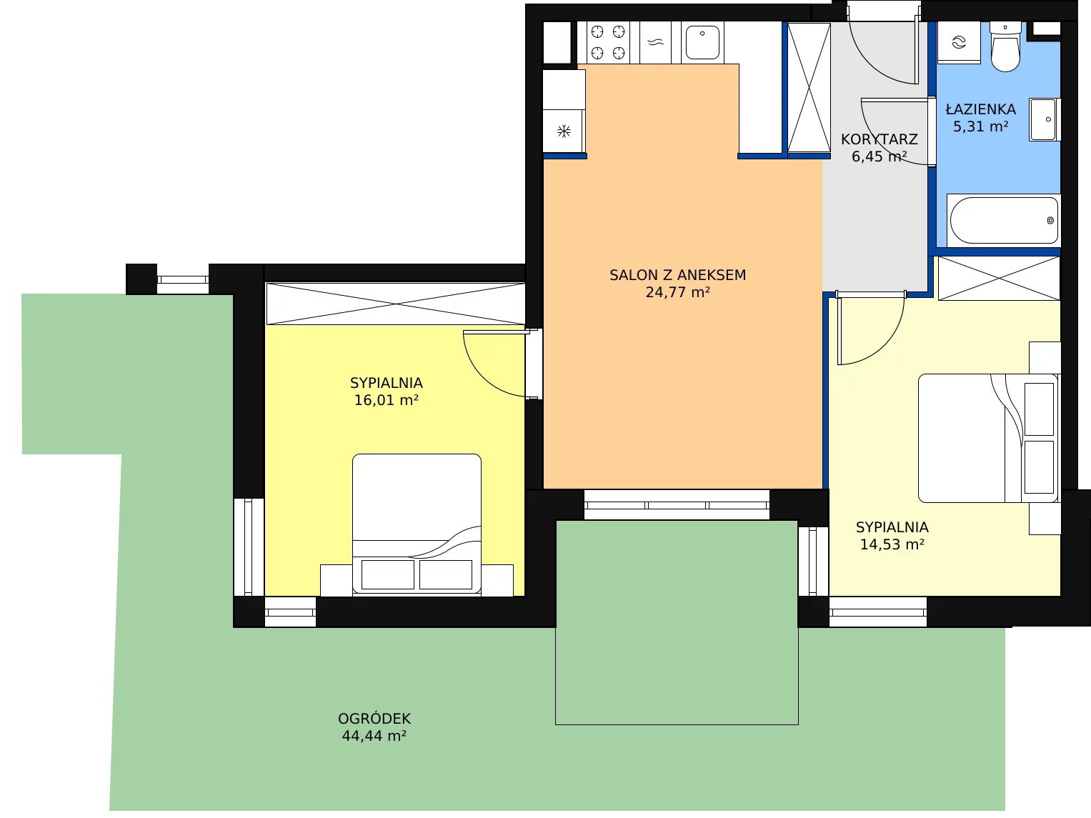 3 pokoje, apartament 66,33 m², parter, oferta nr A5, Villa Verona Mielno, Mielno, ul. Pogodna 4A