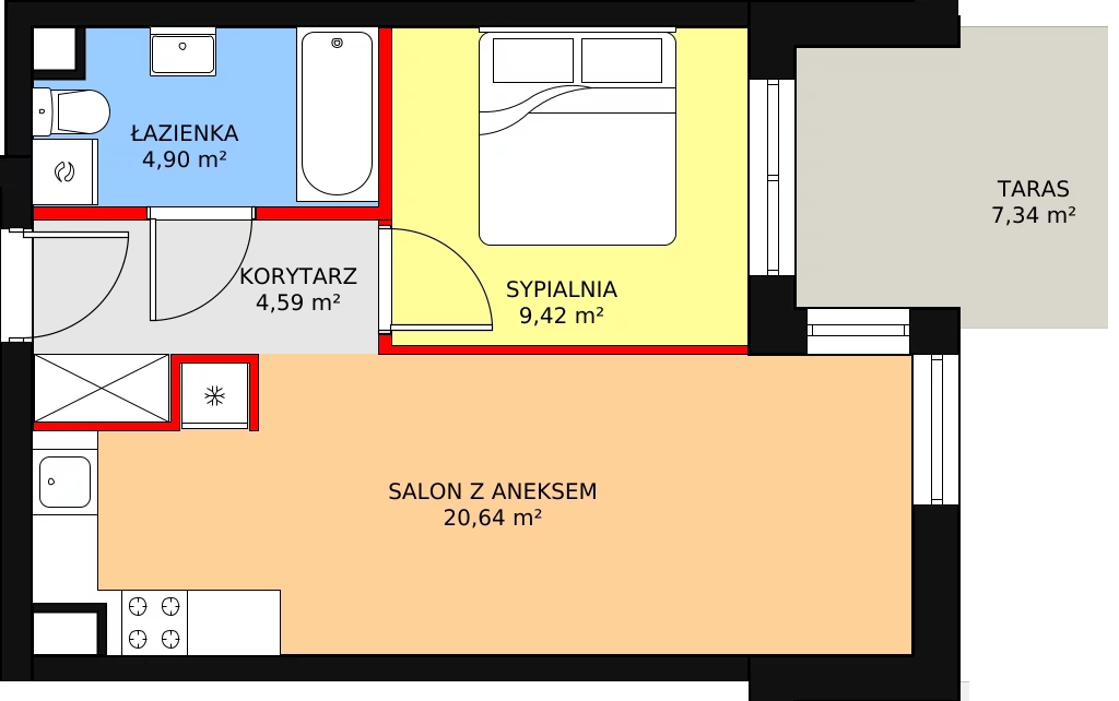 Apartament 39,85 m², piętro 1, oferta nr A12, Villa Verona Mielno, Mielno, ul. Pogodna 4A