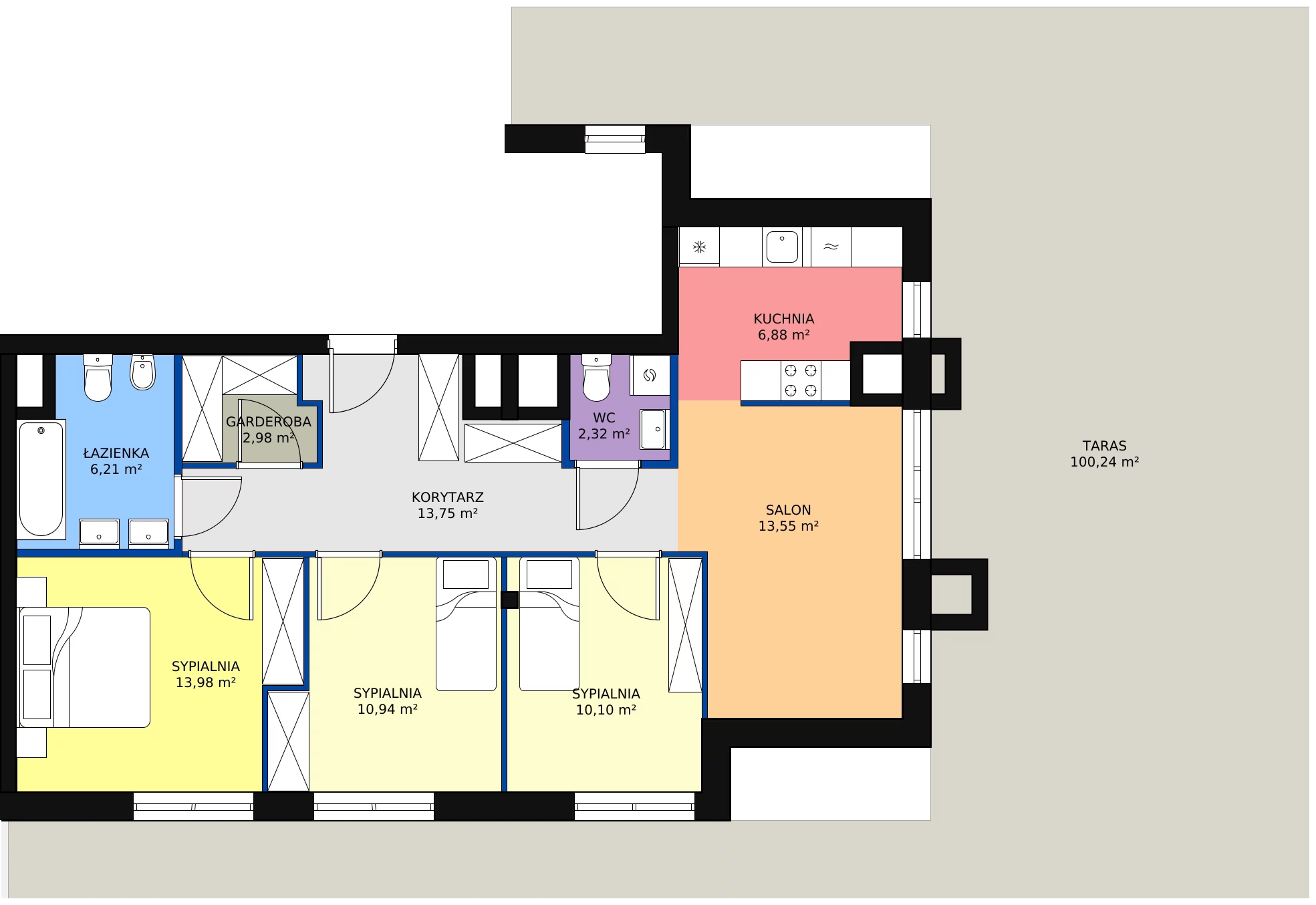 4 pokoje, apartament 84,81 m², piętro 4, oferta nr A41, Villa Verona Mielno, Mielno, ul. Pogodna 4A