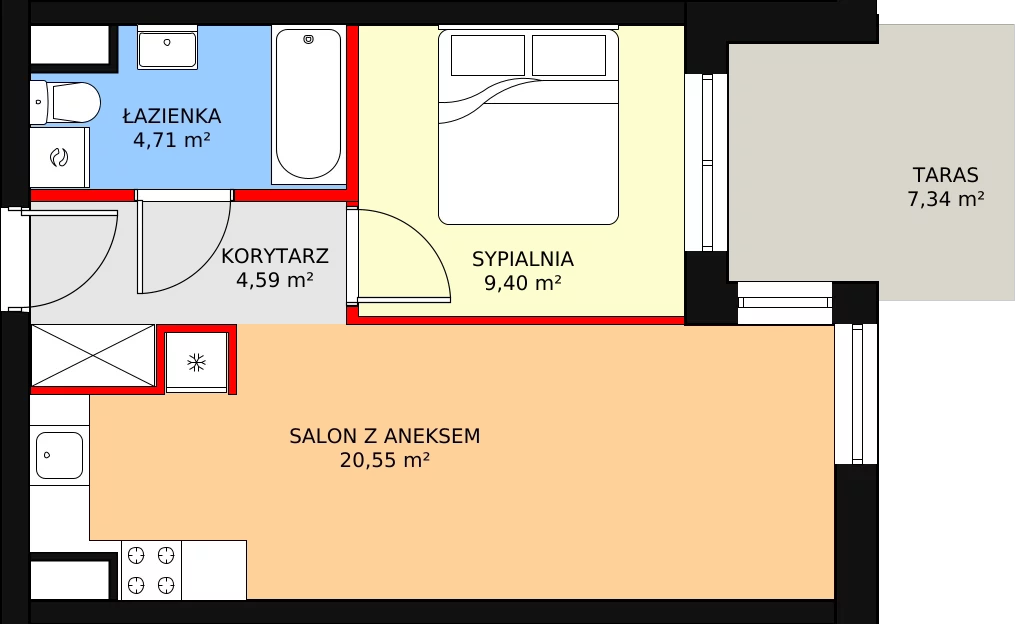 Apartament 39,58 m², piętro 3, oferta nr A32, Villa Verona Mielno, Mielno, ul. Pogodna 4A