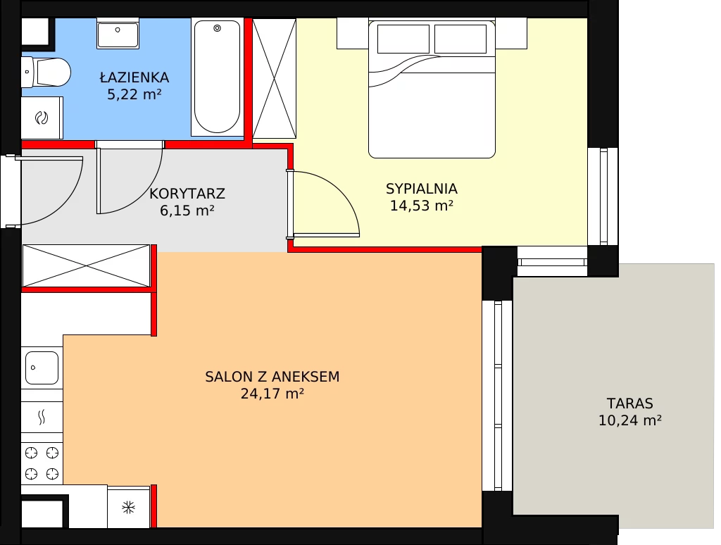 Apartament 50,53 m², piętro 1, oferta nr B16, Villa Verona Mielno, Mielno, ul. Pogodna 4A