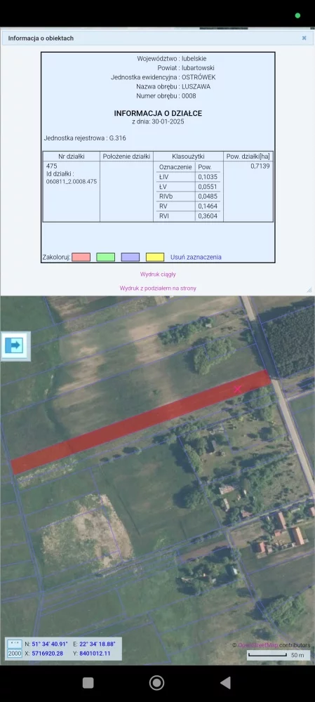 Działka 7 139,00 m², Luszawa, Brzeziny, Sprzedaż