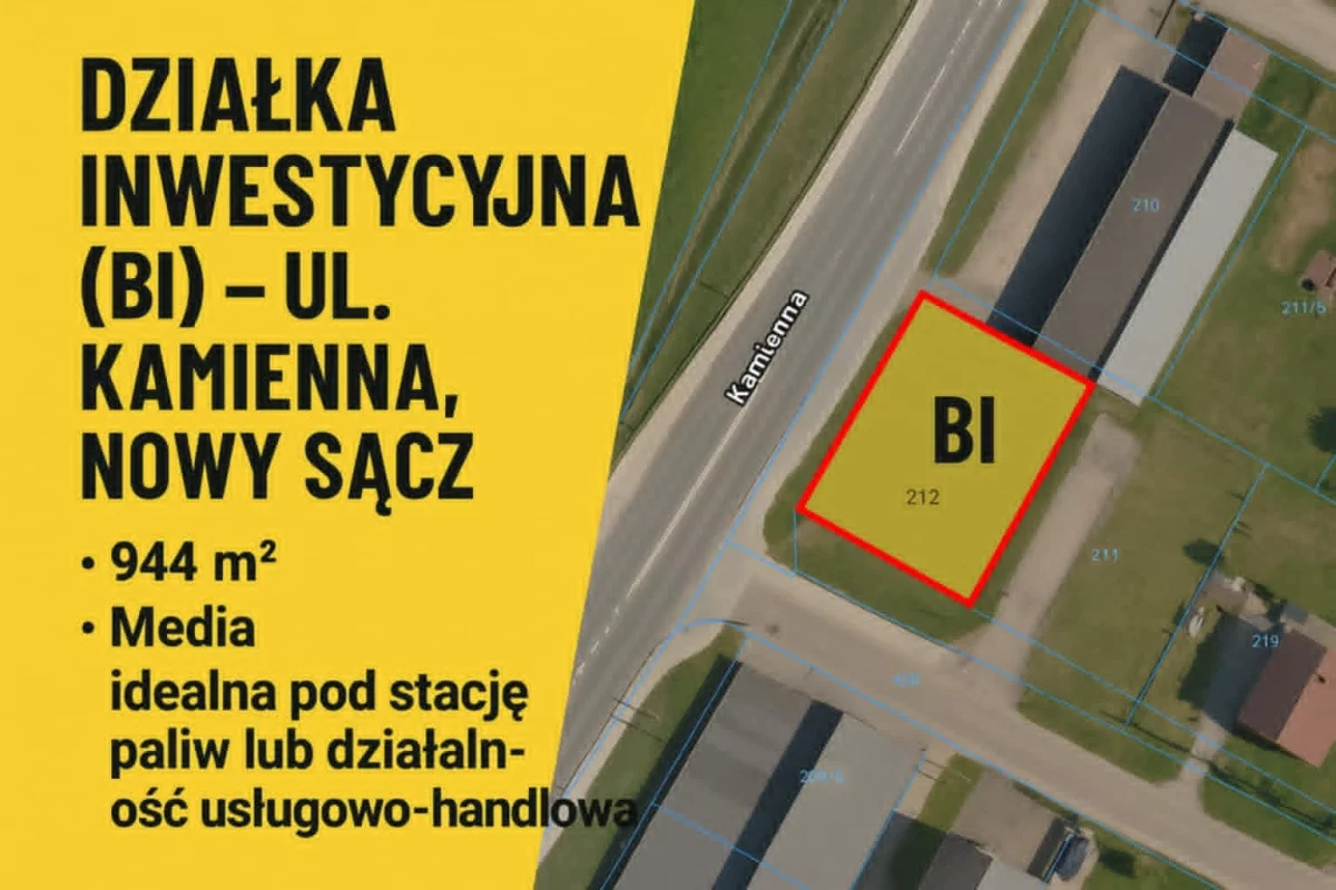 Działka 944,00 m², oferta nr , 833475, Nowy Sącz, Kamienna