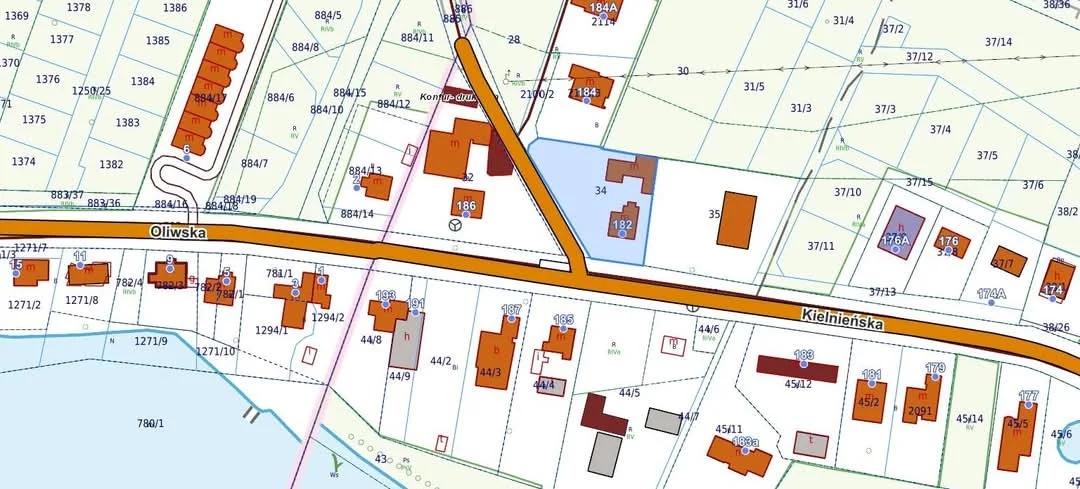 Działka 1 500,00 m², oferta nr , 832492, Gdańsk, Osowa, Kielnieńska