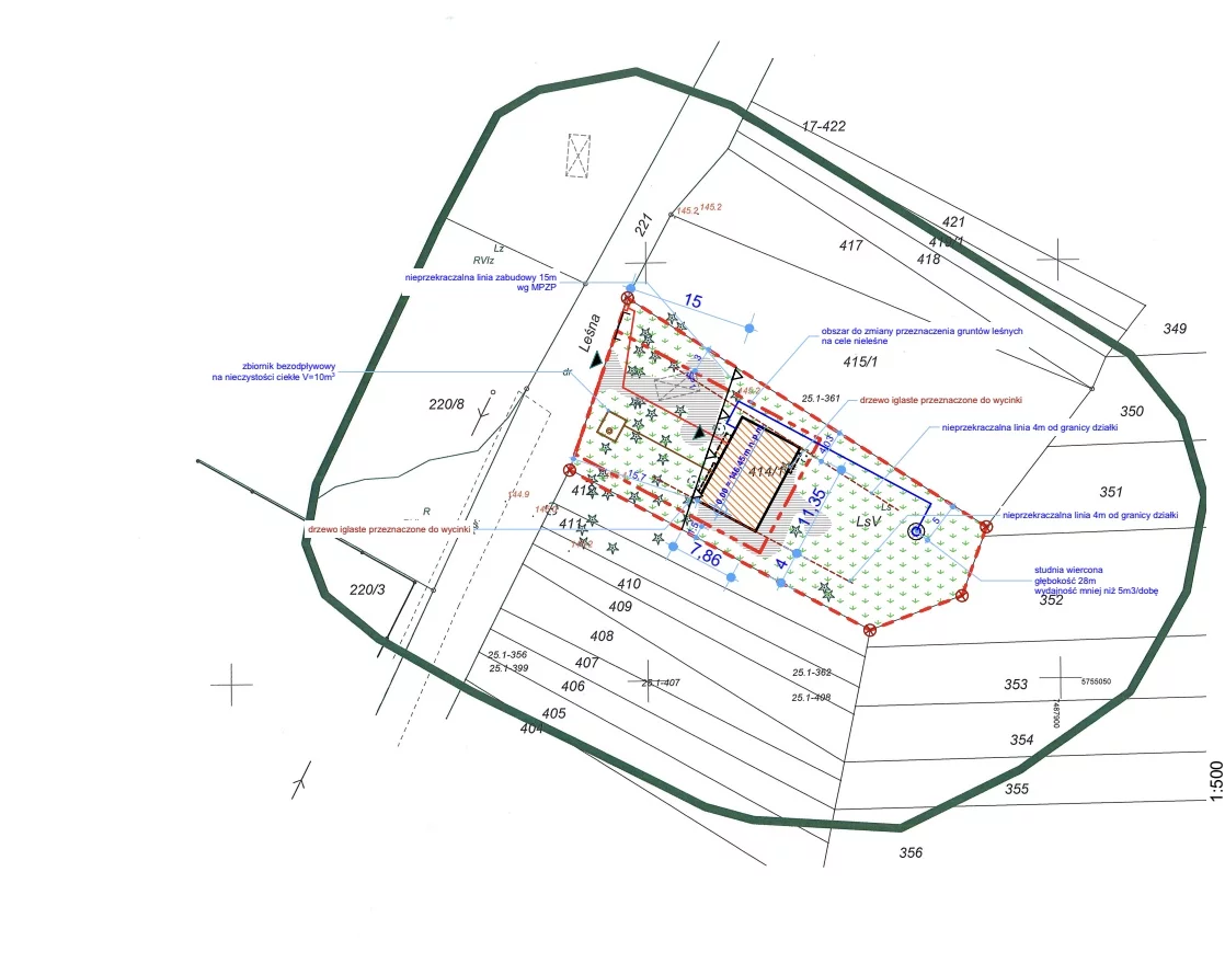 Działka 1 020,00 m², oferta nr , 833913, Kocerany, Leśna