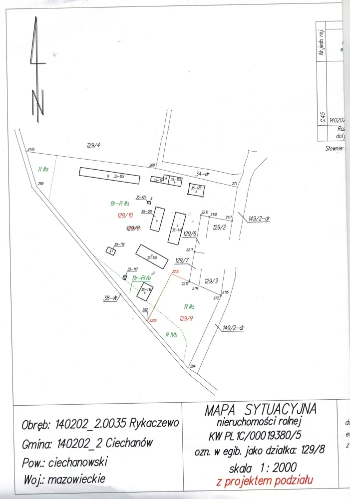 Działka 23 848,00 m², Ciechanów, Rykaczewo, Sprzedaż