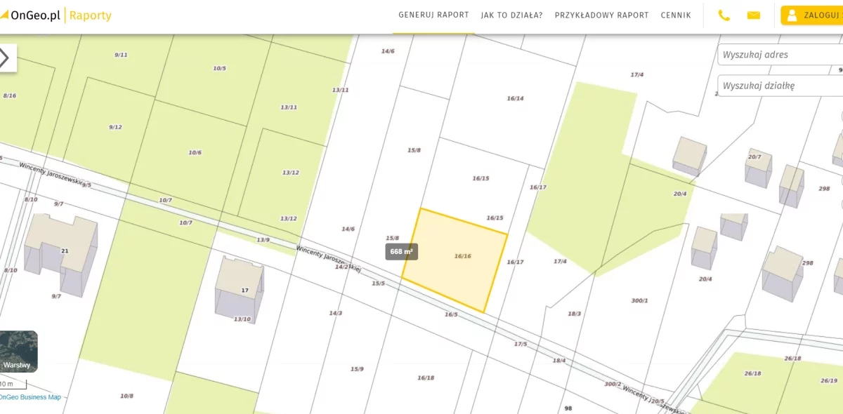 Działka 669,00 m², oferta nr , 830879, Pruszków, Wincenty Jaroszewskiej-idx