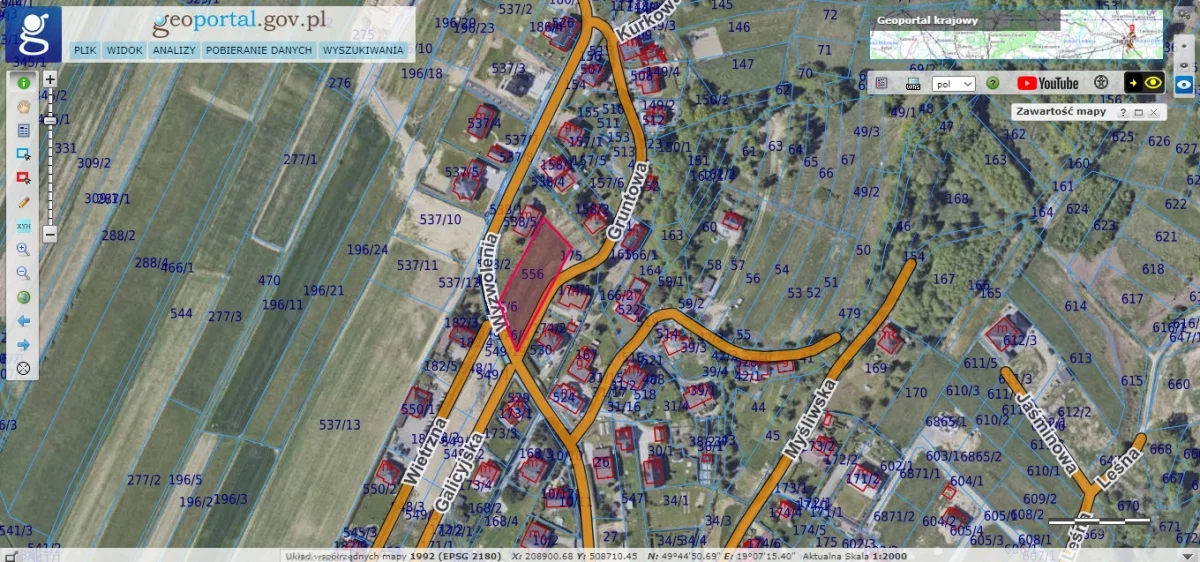 Działka 1 502,00 m², oferta nr , 833717, Wilkowice, Wyzwolenia