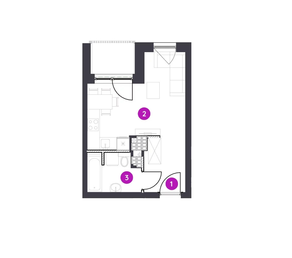 1 pokój, mieszkanie 26,00 m², piętro 4, oferta nr , 833815, Łódź, Polesie, Polesie