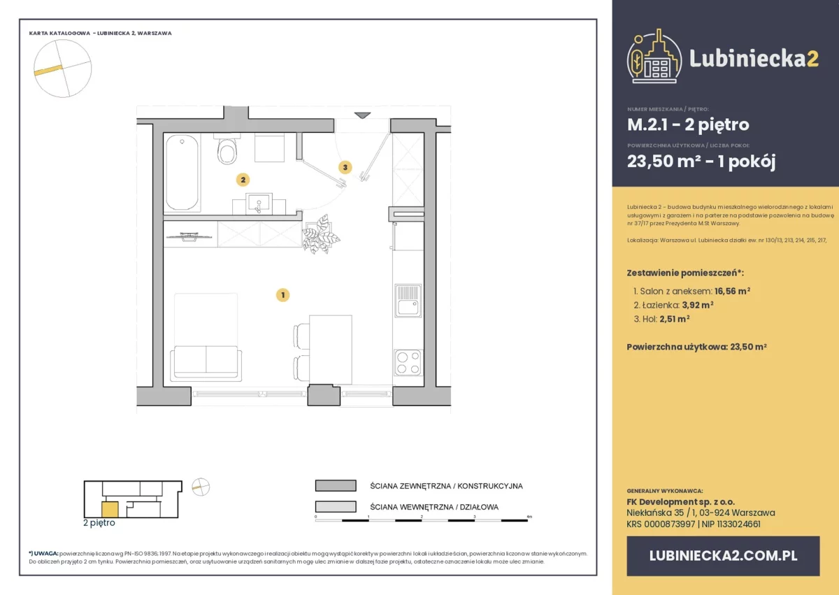 1 pokój, apartament 24,00 m², piętro 2, oferta nr , 832582, Warszawa, Praga Południe, Praga Południe, Lubiniecka