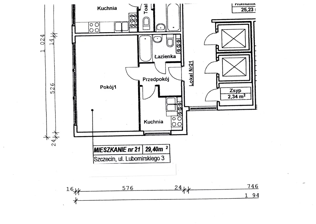 1 pokój, mieszkanie 29,00 m², piętro 5, oferta nr , 833463, Szczecin, Śródmieście, Turzyn, Lubomirskiego