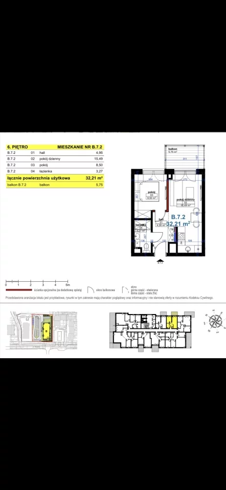 Mieszkanie na sprzedaż, 32,00 m², 2 pokoje, 6 piętro, oferta nr 829438