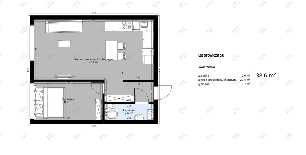 Apartament na sprzedaż, 37,00 m², 2 pokoje, piętro 4, oferta nr 829500