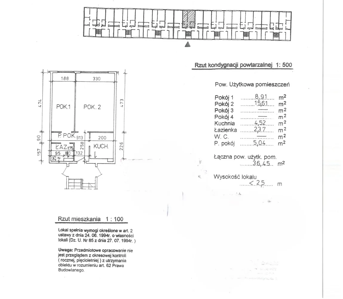 2 pokoje, mieszkanie 36,00 m², piętro 4, oferta nr , 833869, Szczecin, Kazimierza Królewicza