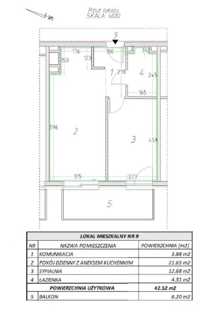 2 pokoje, mieszkanie 42,00 m², piętro 1, oferta nr , 834179, Niepołomice, Łużycka