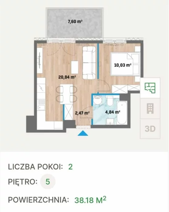 2 pokoje, mieszkanie 38,00 m², piętro 4, oferta nr , 834091, Kraków, Bieżanów-Prokocim, Prokocim