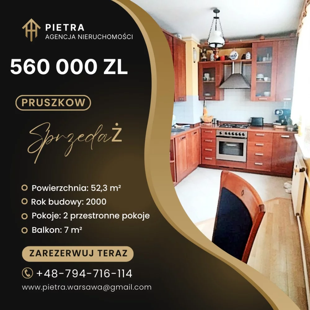 Mieszkanie na sprzedaż, 52,00 m², 2 pokoje, 3 piętro, oferta nr 830732