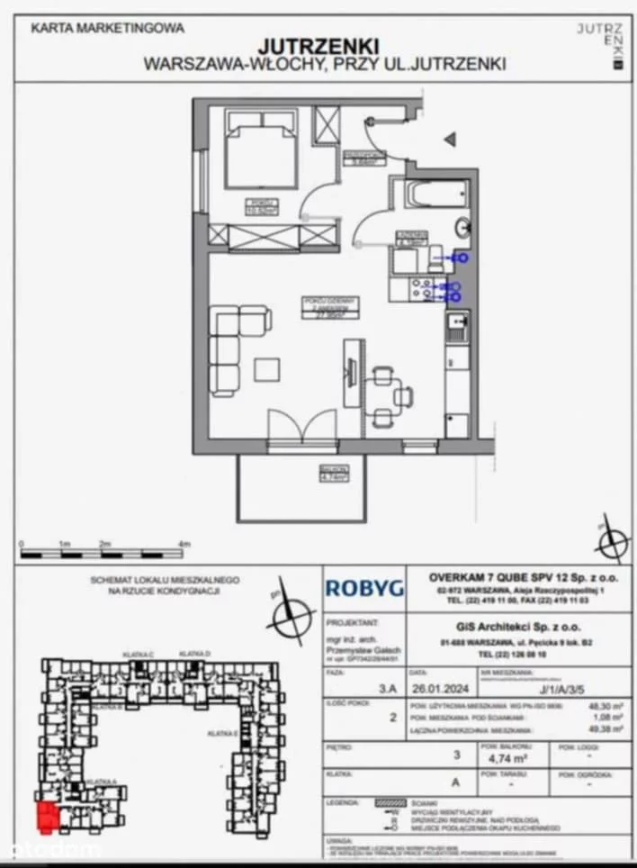 2 pokoje, mieszkanie 49,00 m², piętro 3, oferta nr , 833762, Warszawa, Włochy, Włochy