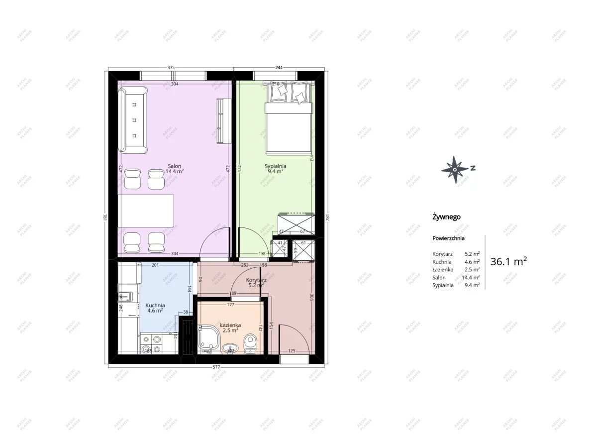 2 pokoje, apartament 36,00 m², parter, oferta nr , 833703, Warszawa, Mokotów, Mokotów, Żywnego