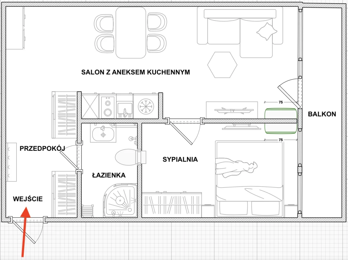 2 pokoje, mieszkanie 47,00 m², piętro 2, oferta nr , 833853, Katowice, Aleja Wojciecha Korfantego