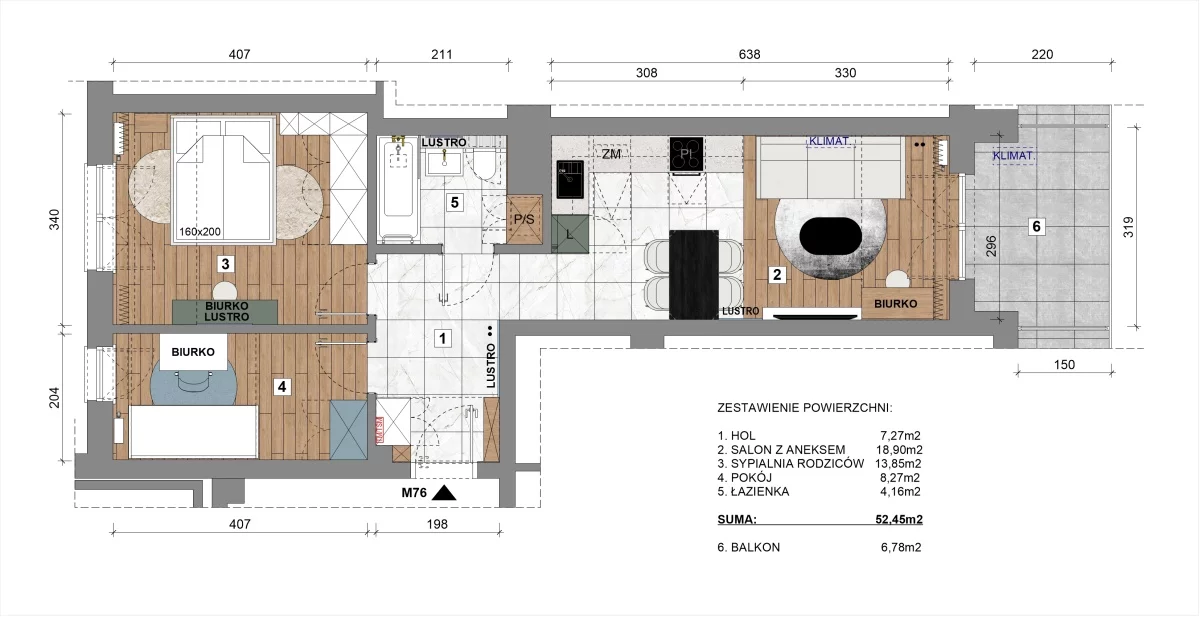 3 pokoje, apartament 53,00 m², piętro 5, oferta nr , 833990, Kraków, Podgórze, Aleja Pokoju