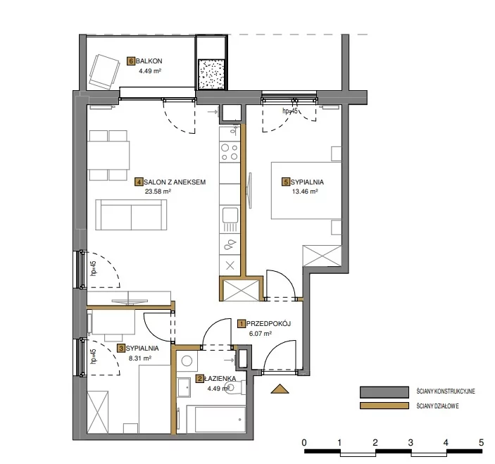 3 pokoje, mieszkanie 54,00 m², piętro 2, oferta nr , 833904, Warszawa, Wola, Wola, Czyste