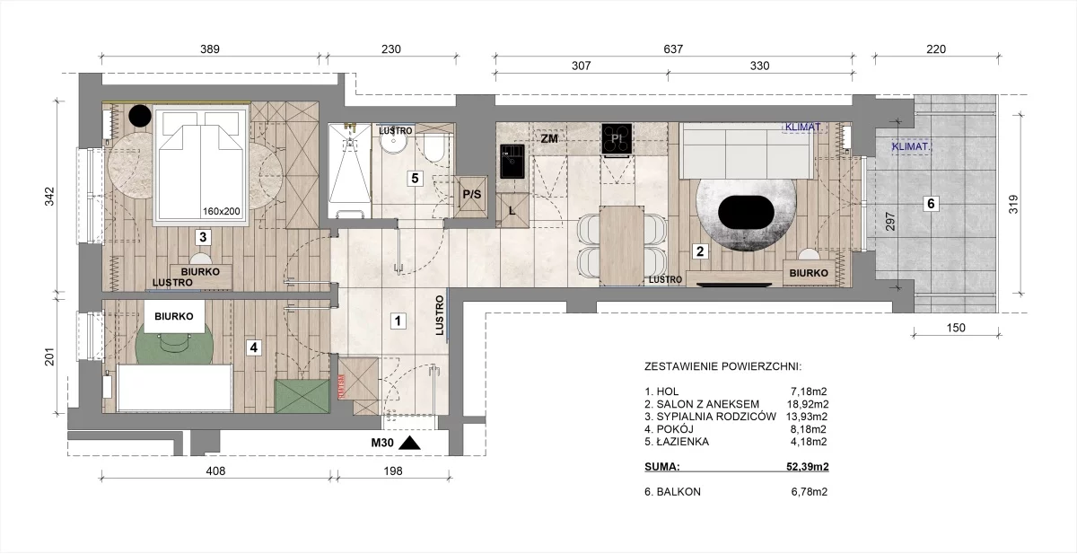 3 pokoje, mieszkanie 52,00 m², piętro 3, oferta nr , 833790, Kraków, Podgórze, Mierzeja Wiślana