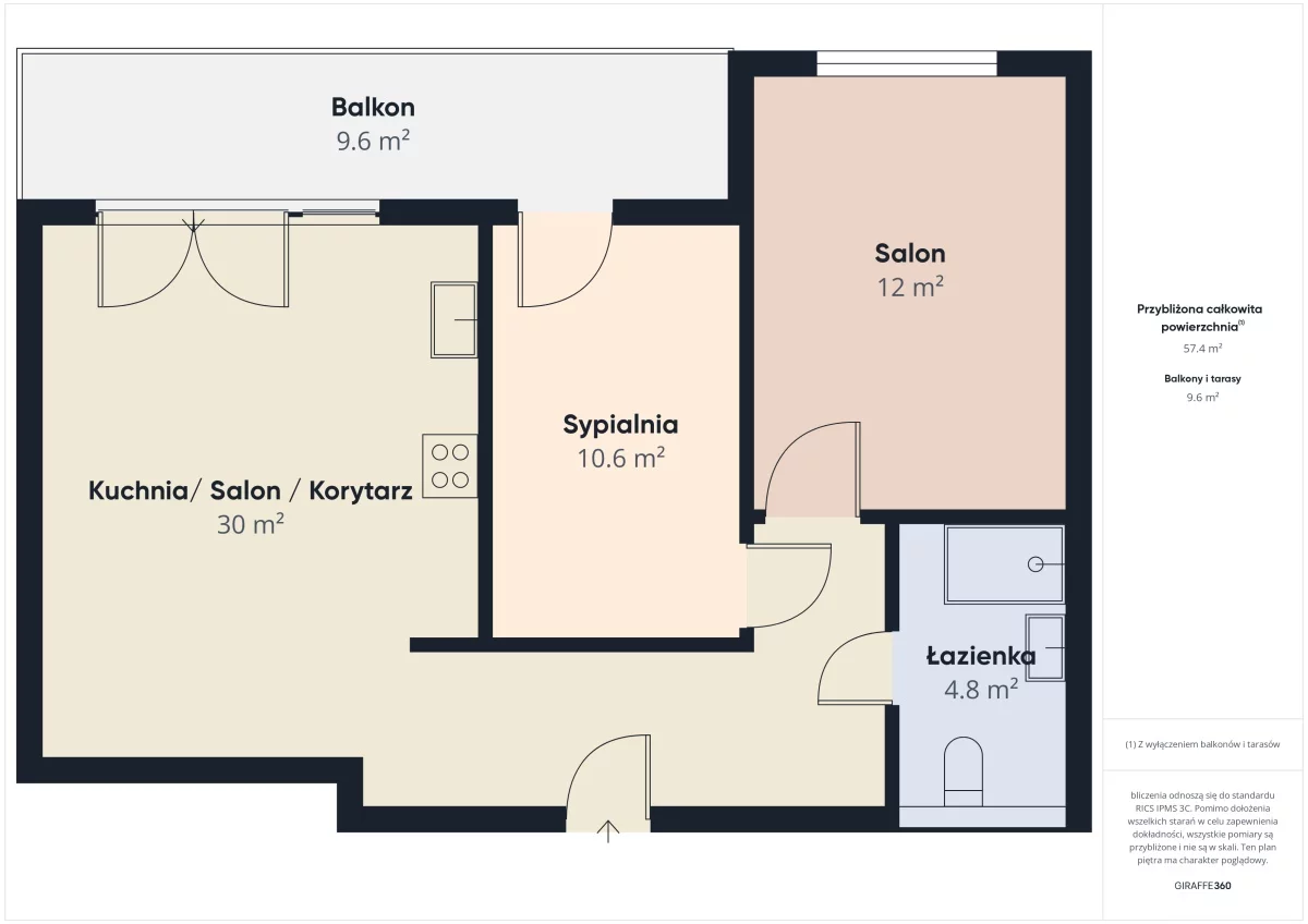 3 pokoje, mieszkanie 57,00 m², piętro 1, oferta nr , 834242, Gdańsk, Piecki-Migowo, Piecki