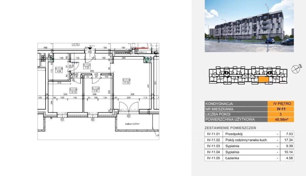 3 pokoje, mieszkanie 49,00 m², piętro 4, oferta nr , 832683, Piła, ul. Rynkowa