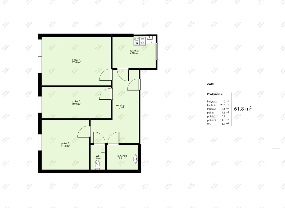 3 pokoje, mieszkanie 62,00 m², piętro 5, oferta nr , 834077, Warszawa, Ursynów, Ursynów