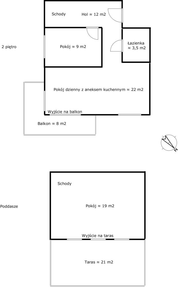 3 pokoje, mieszkanie 66,00 m², piętro 2, oferta nr , 834318, Reda, Widokowa
