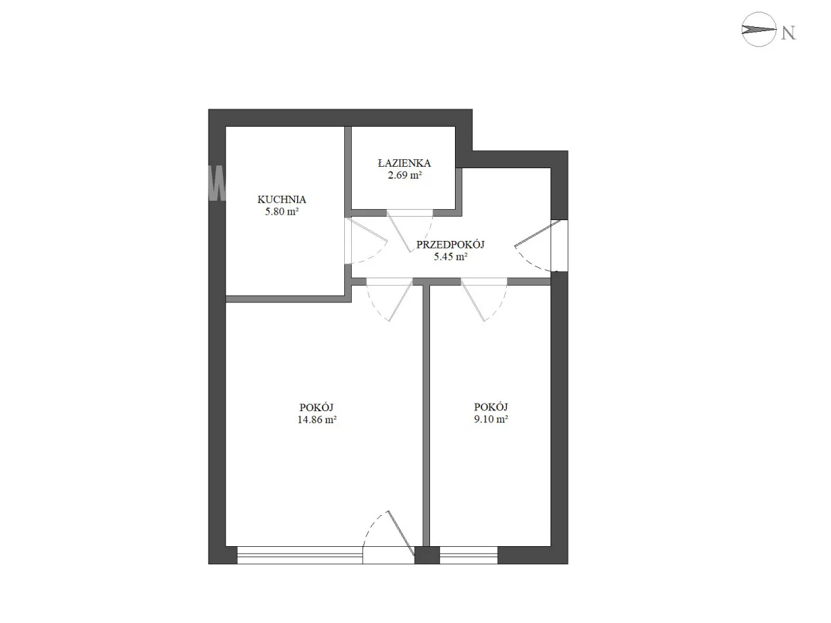 2 pokoje, mieszkanie 37,90 m², piętro 2, oferta nr , BLN690105, Grodzisk Mazowiecki, Grunwaldzka