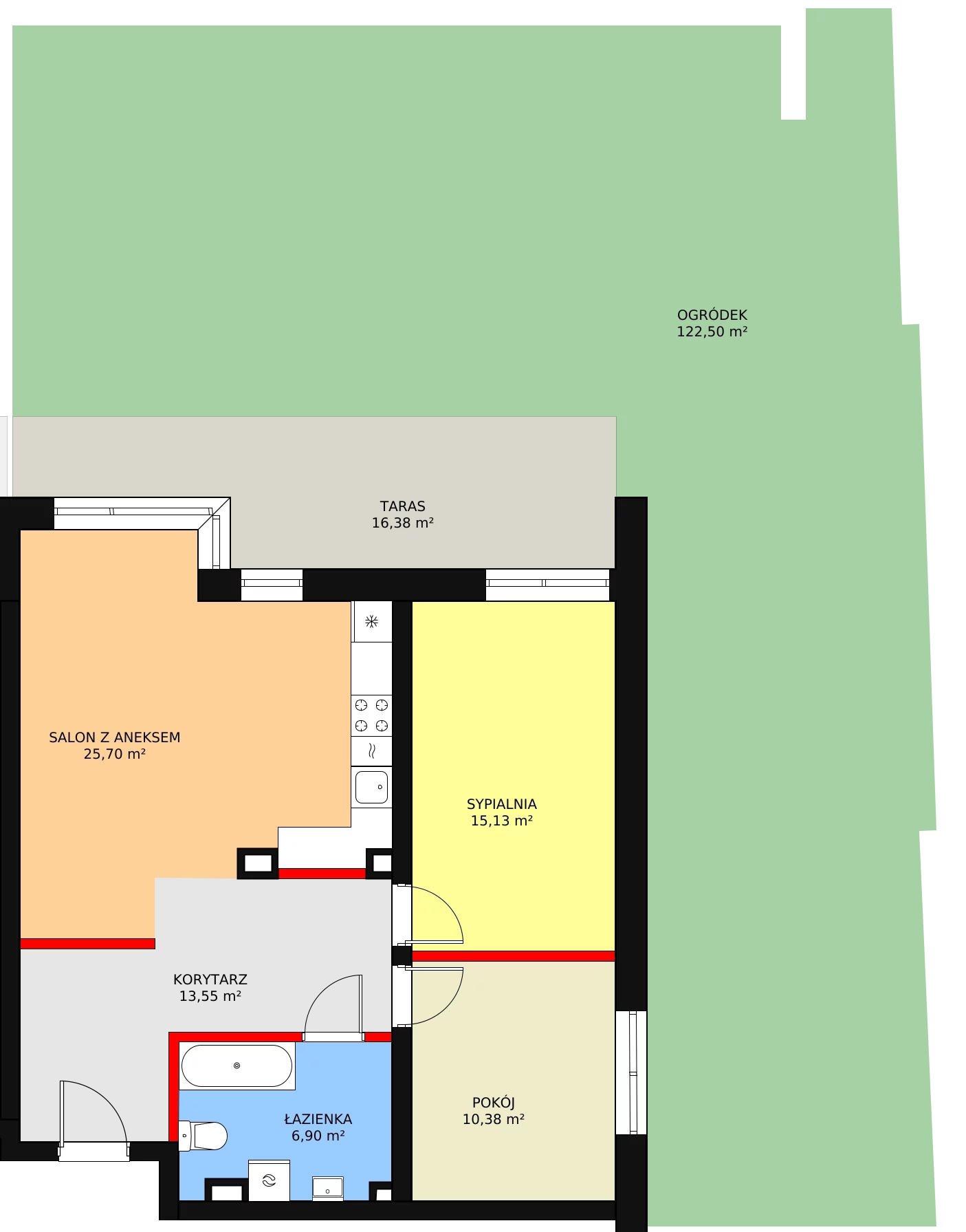 Mieszkanie 71,66 m², parter, oferta nr 3, Bednarska 4, Łódź, Górna, ul. Bednarska 4