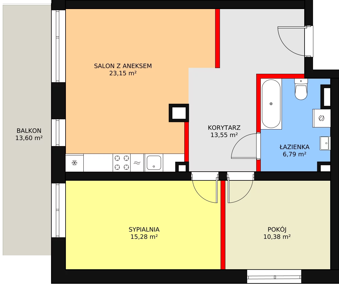 Mieszkanie 69,15 m², piętro 1, oferta nr 10, Bednarska 4, Łódź, Górna, ul. Bednarska 4