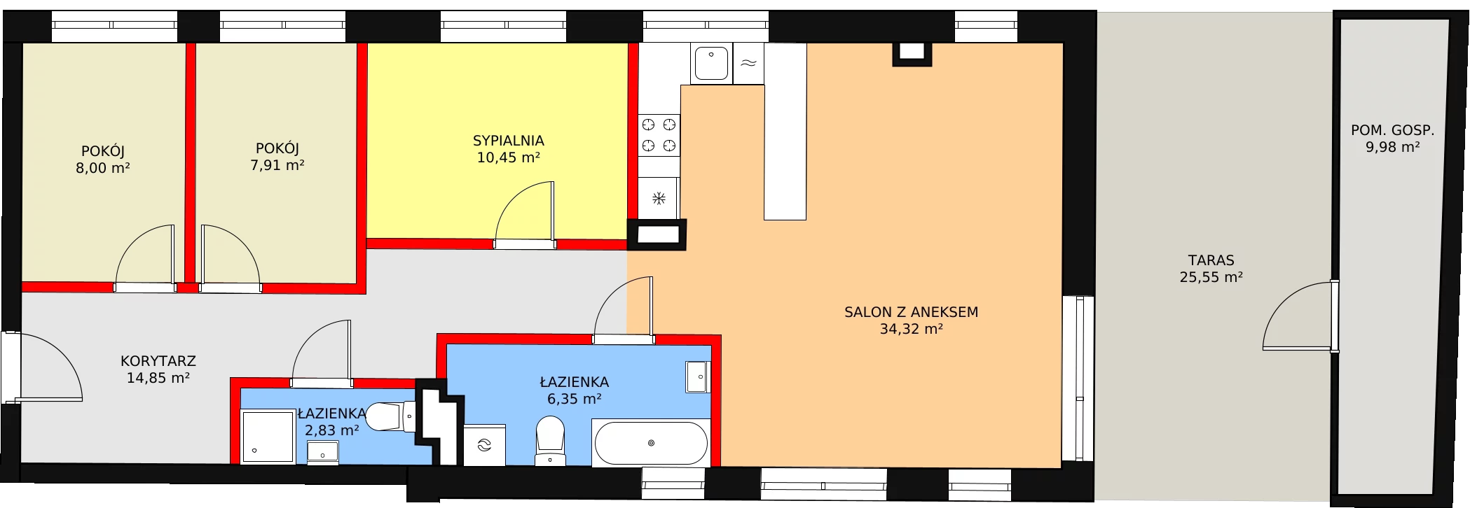 Mieszkanie 84,71 m², piętro 1, oferta nr 14, Bednarska 4, Łódź, Górna, ul. Bednarska 4