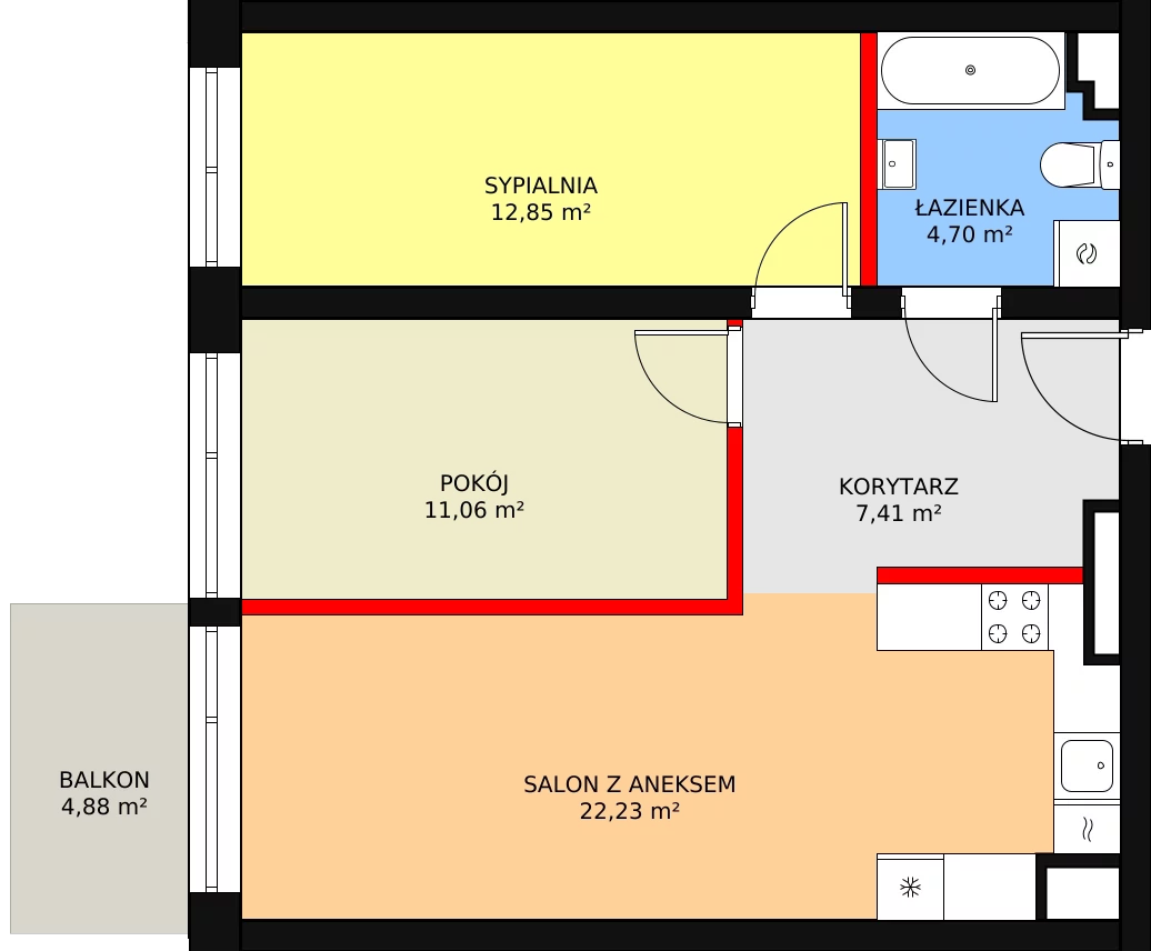 Mieszkanie 58,25 m², piętro 3, oferta nr 29, Bednarska 4, Łódź, Górna, ul. Bednarska 4