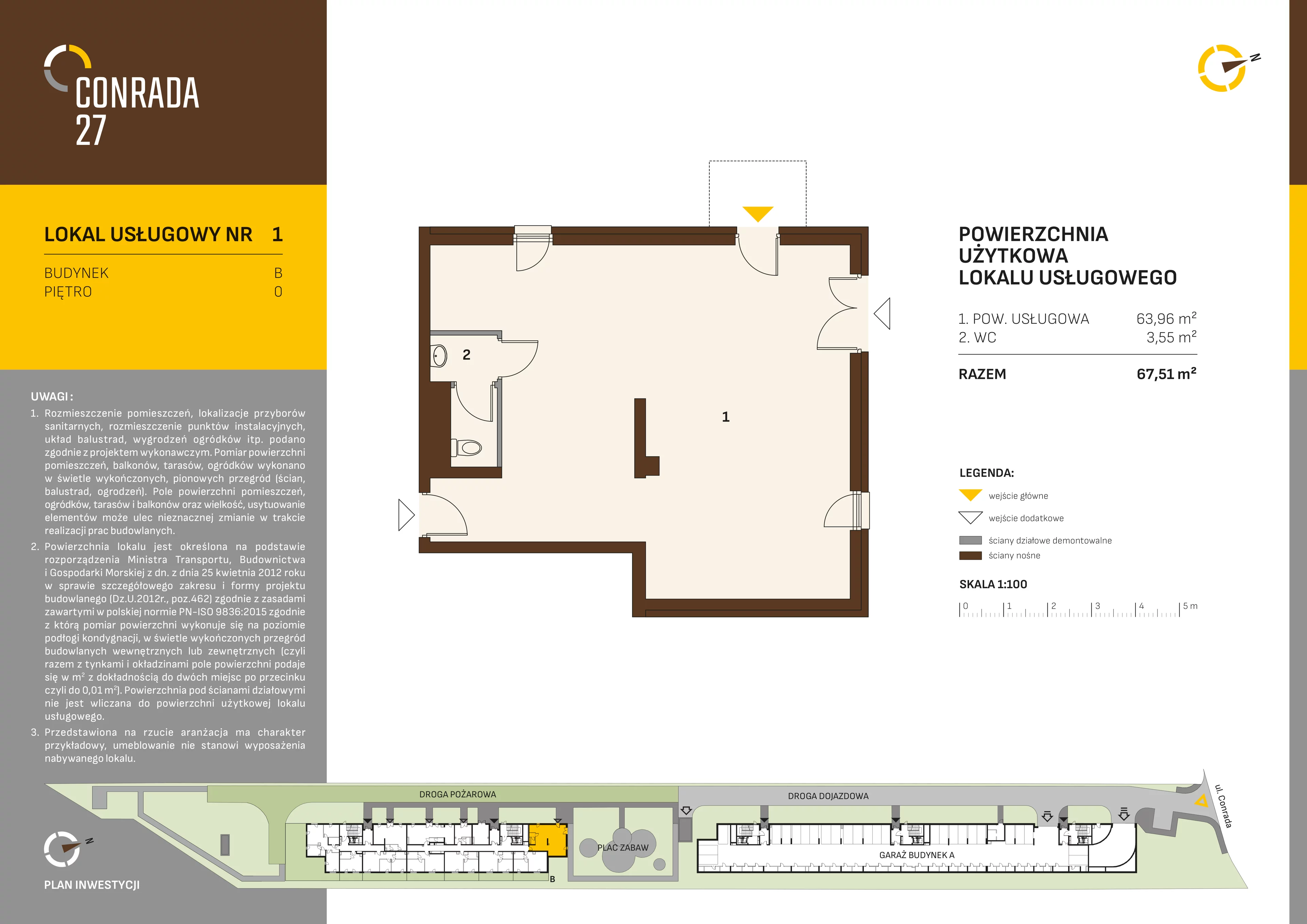 Lokal użytkowy 67,51 m², oferta nr 1, Conrada 27 - lokale użytkowe, Kraków, Prądnik Biały, Azory, ul. Conrada 27