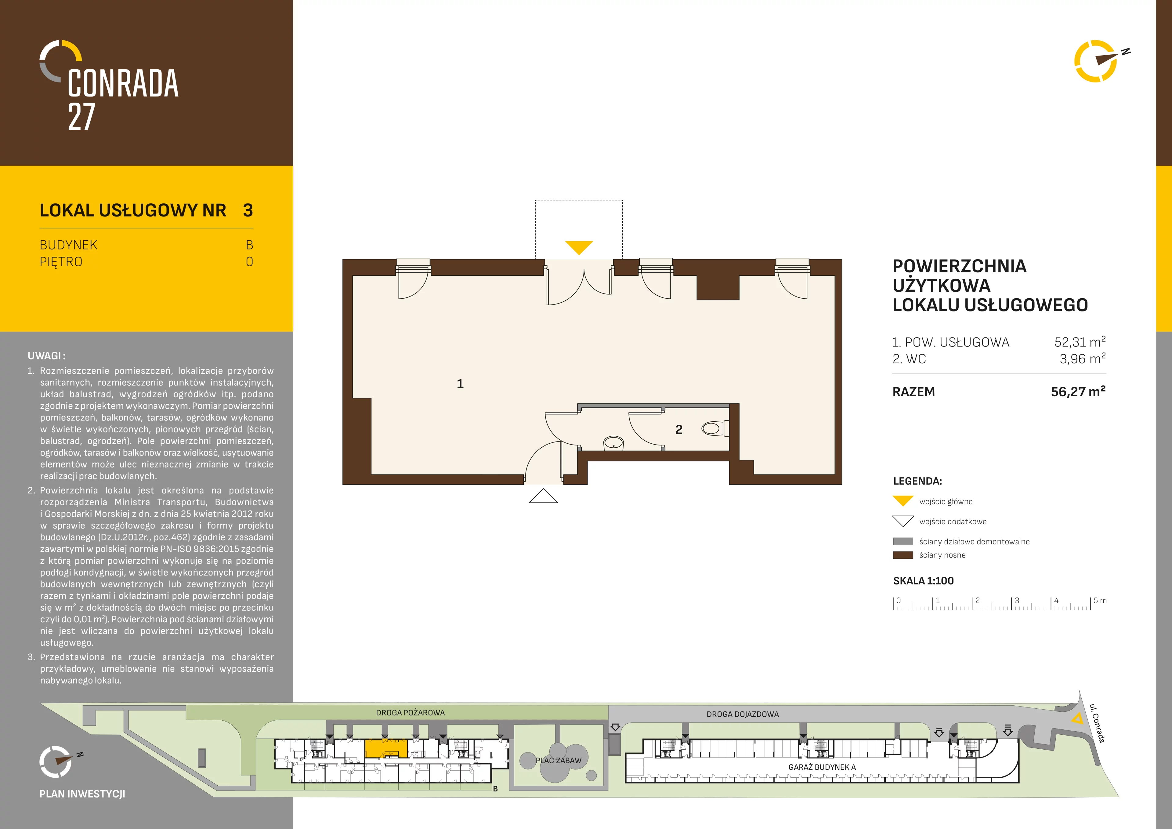 Lokal użytkowy 56,27 m², oferta nr 3, Conrada 27 - lokale użytkowe, Kraków, Prądnik Biały, Azory, ul. Conrada 27