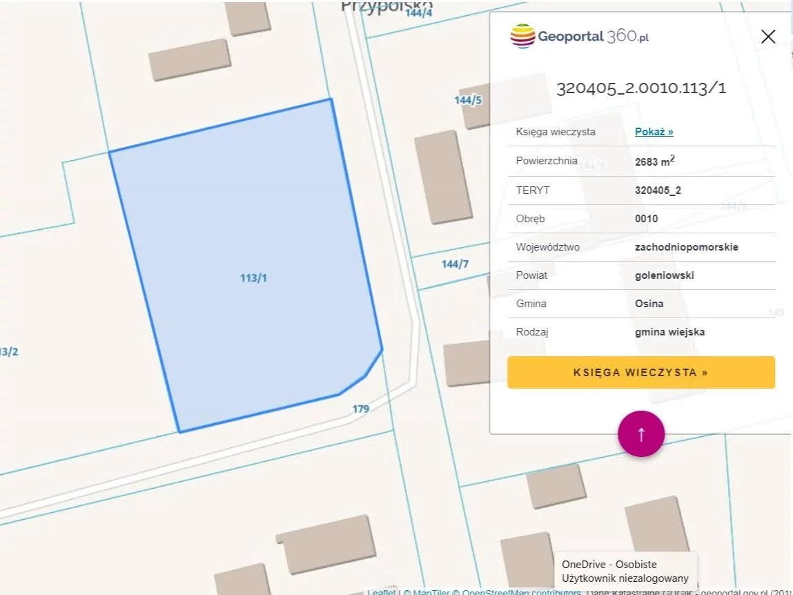 Działka 2 683,00 m², Osina, Sprzedaż