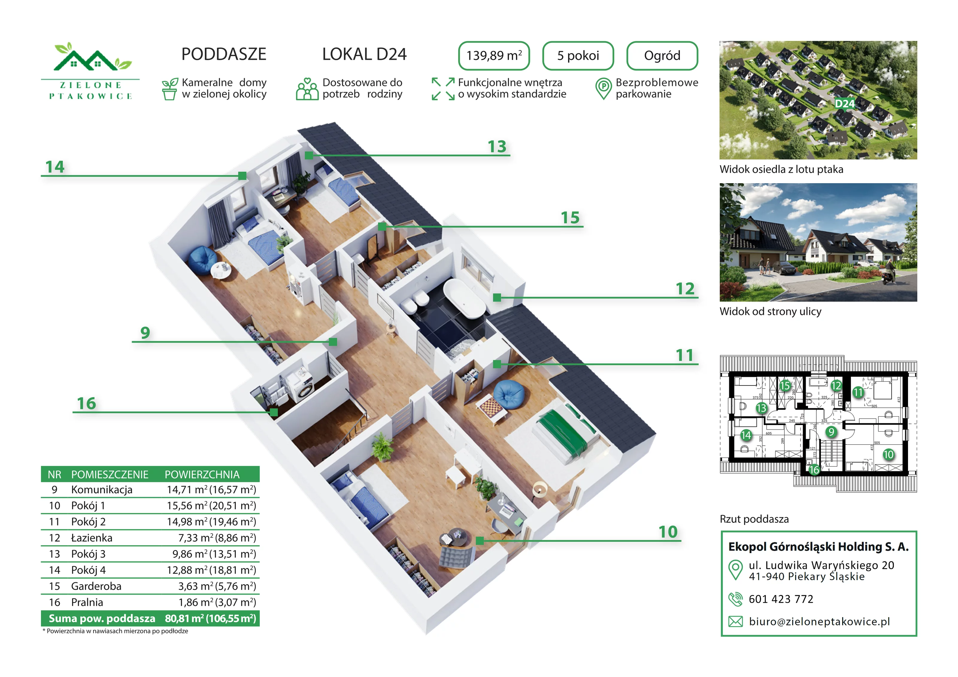 Dom 173,87 m², oferta nr D24, Zielone Ptakowice, Tarnowskie Góry, Repty Śląskie, Ptakowice ul. Reptowskiej 34