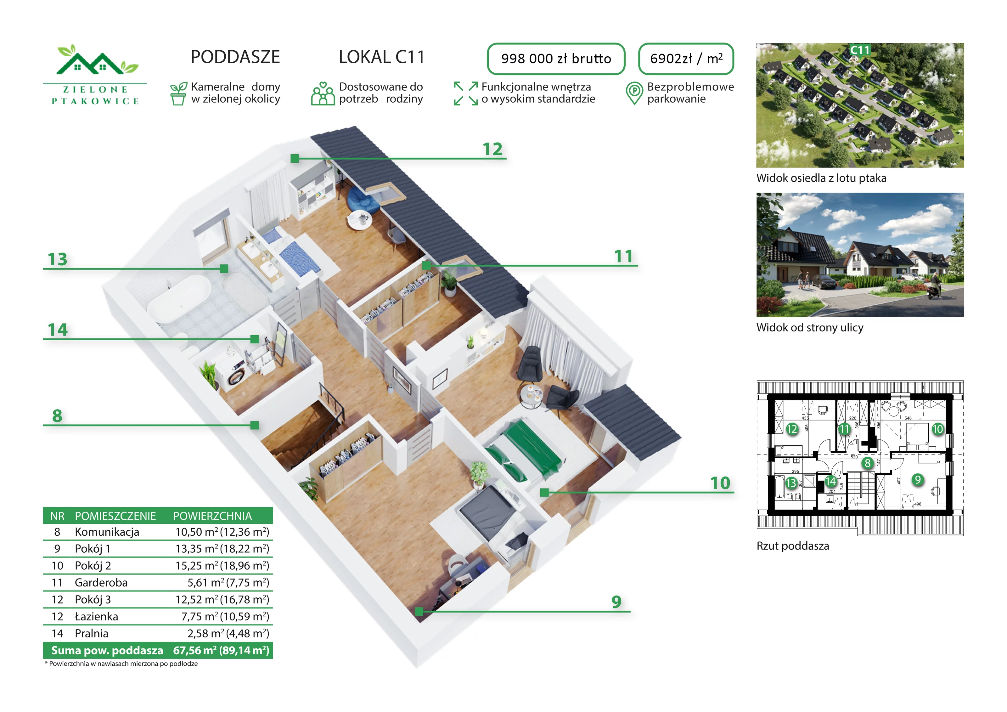 Dom 144,50 m², oferta nr C11, Zielone Ptakowice, Tarnowskie Góry, Repty Śląskie, Ptakowice ul. Reptowskiej 34