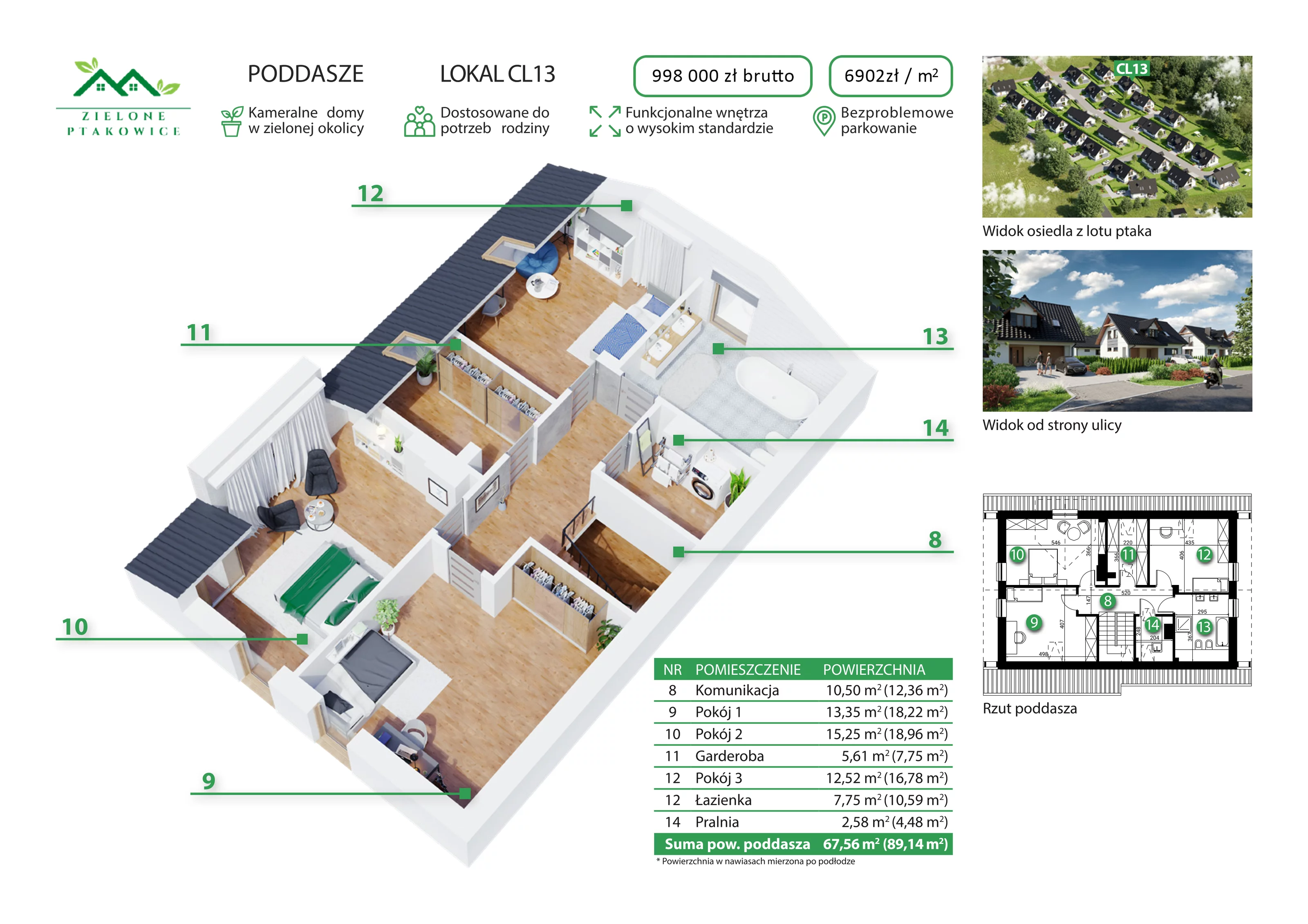 Dom 144,50 m², oferta nr CL13, Zielone Ptakowice, Tarnowskie Góry, Repty Śląskie, Ptakowice ul. Reptowskiej 34